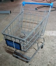 Walmart Shopping Cart Toy Mini Gray Metal Blue Sign 10" Tall American Girl Size