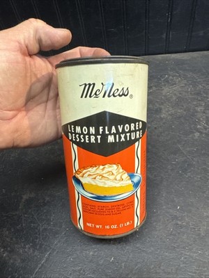 Vintage McNess Cocoanut Flavored Dessert Mixture Empty Can General Store Display