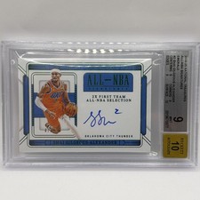Shai Gilgeous-Alexander Emerald Auto /5  2024-25 NT All-NBA Signatures, BGS 9/10