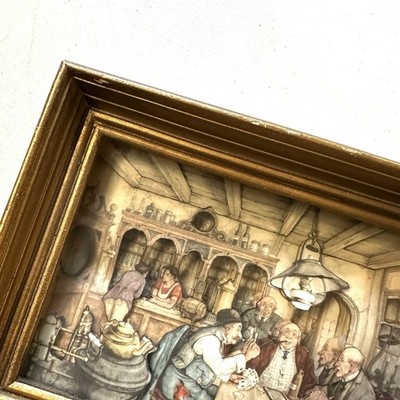 Vntg Anton Pieck 3D Shadow Box Paper Art Diorama Bar Pub Scene
