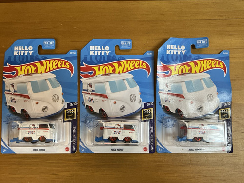 Hot Wheels 2021 HW Screen Time #38 VW Kool Kombi Bus White Hello Kitty Lot Of 3 - Picture 1 of 14