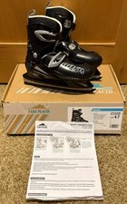 Lake Placid Nitro 8.8 junior youth adjustable size 4 - 7 black gray Ice Skates