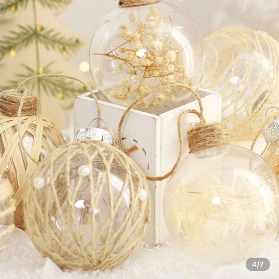 Hardware de restauración - 6 adornos navideños de champán - vidrio rústico y cuerda Foto 4 de 4