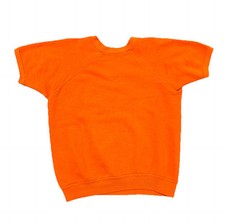 Vintage 50s 60s Rust Orange Short Sleeve Sweatshirt M Distressed