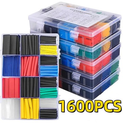 1600/127pcs Heat-shrink Tubing Thermoresistant Tube Heat Shrink Wrapping Kit Ele