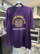 RARE Vintage 90s Magic Johnson AIDs Lakers Practice Safe Sex Keith Haring Style