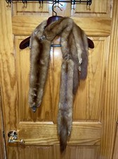 Vintage Light Brown Fox Fur Women's Full Body Four Pelts Stole Wrap Scarf 51  