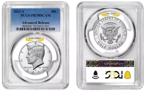  2025 S  Kennedy Half Dollar 50C PCGS PR70DCAM Advanced Release #1