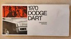 1970 Dodge Dart Owners Manual Owner Operators Guide Book