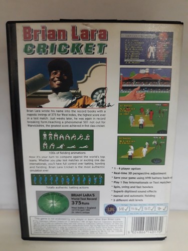 Brian Lara Cricket Sega Megadrive NEW - Imagen 2 de 6