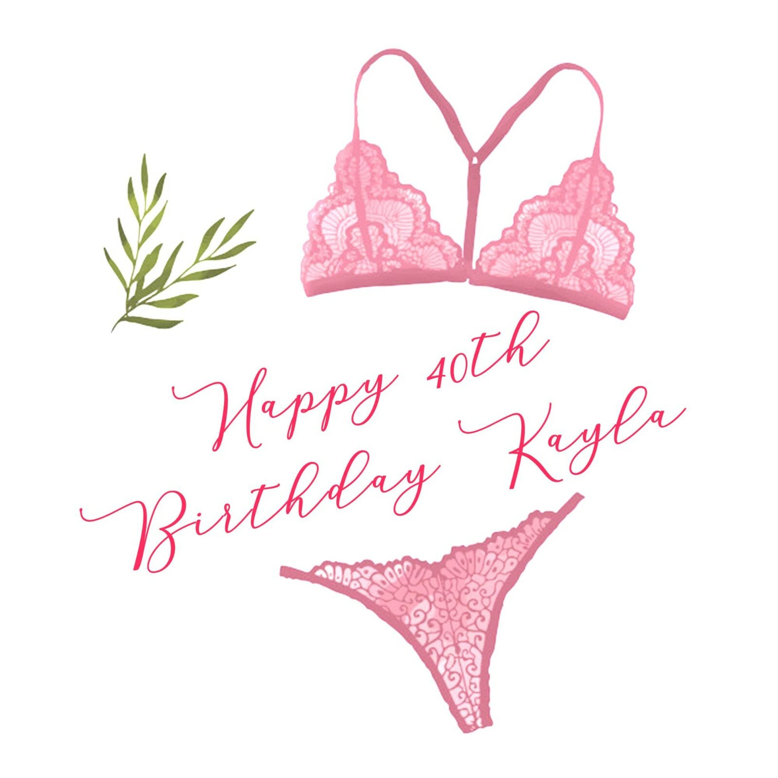 PERSONALISED PINK GIFT WRAPPING BIKINI NAME HAPPY BIRTHDAY PAPER ADULT