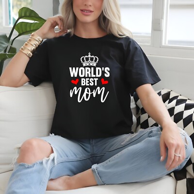 World's Best Mom Damen T-Shirt Kurzarm bedruckt Muttertag Geschenk Tee Tops