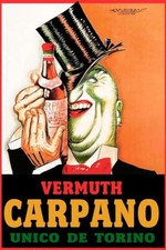 Poster Manifesto Locandina Pubblicità Vermuth Stampa Vintage Aperitivo Carpano