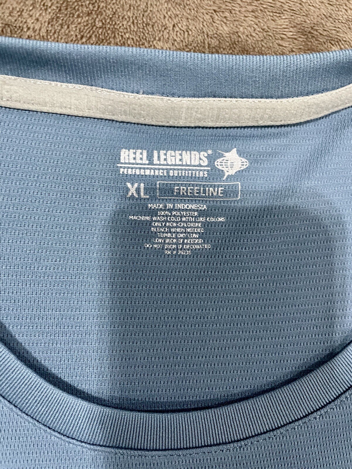 Reel Legends Shirt Mens XL Blue Short Sleeve Microfiber Freeline