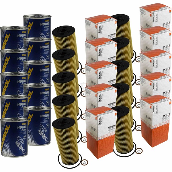 10X Original Mahle / Knecht ÖLfilter Ox 137D + 10X Sct Motor Flush MotorspüLung-image