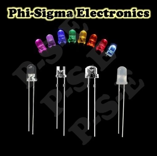 LEDs : Ultra Bright, Diffused, Flat Top, Straw Hat : 1.8mm, 3mm, 5mm, 10mm