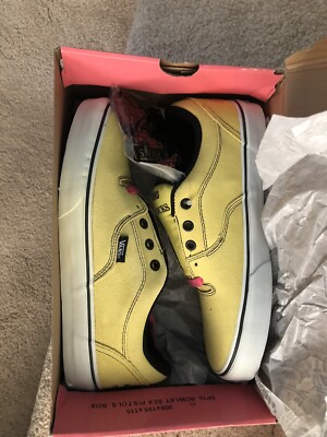 Vans X Sex Pistols Rowley Style 99 Yellow Pink Mens Sz 9 RARE ? NIB Vans X Sex Pistols Rowley 99 Yellow Band Shoes Size  main image 4