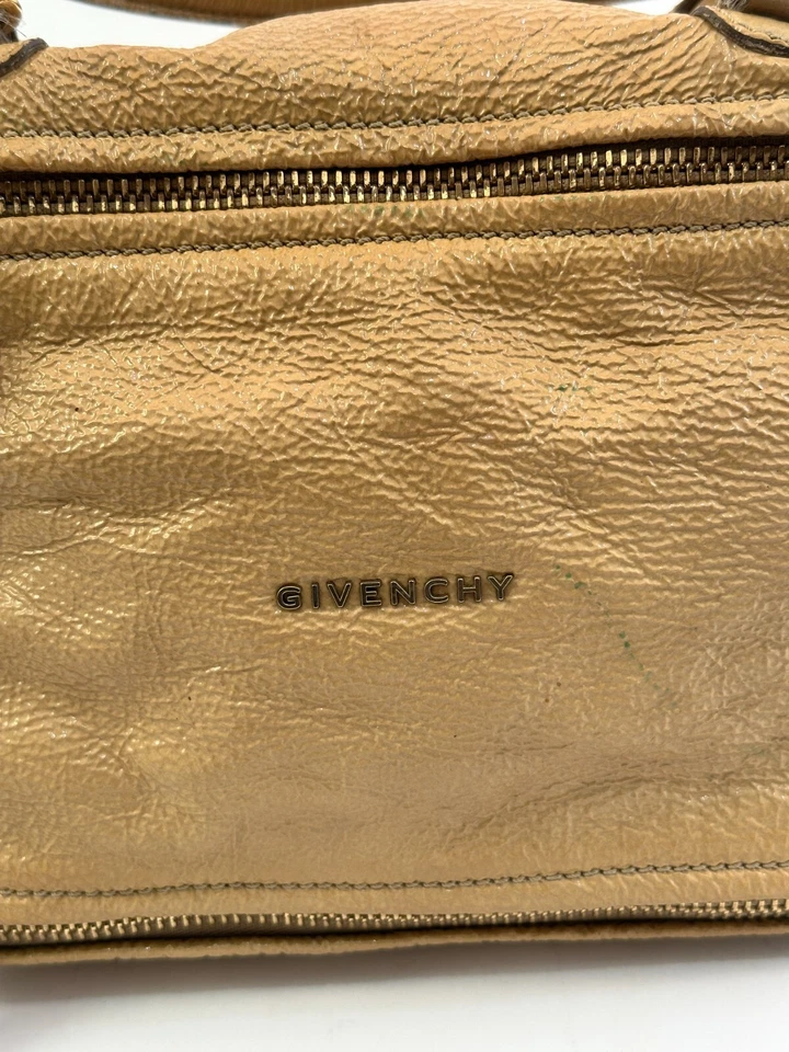 Givenchy бежевый искусственно состаренный лакированная кожа Pandora мини сумка-планшет - Изображение 2 из 4