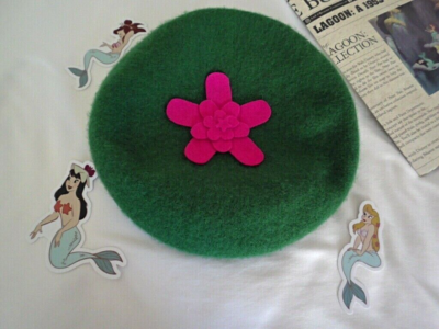 Disney Peter Pan Mermaid Hat Hand made lagoon wool lily pad beret  Disney Peter Pan Mermaid Hat Hand made lagoon wool lily pad  main image 4