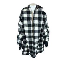 G.I.L.I. The Lounger Regular Oversized Sherpa Hoodie Black Check XL/1X Size
