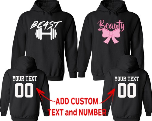 WILD BEAST BEAUTY Couple Matching HOODIES TOGETHER SINCE For Him and Her - Picture 2 of 3