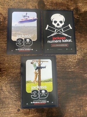 2022 Zerocool Jackass Trading Cards  Movie Poster Jackass Lot 3 Card Lot 3D