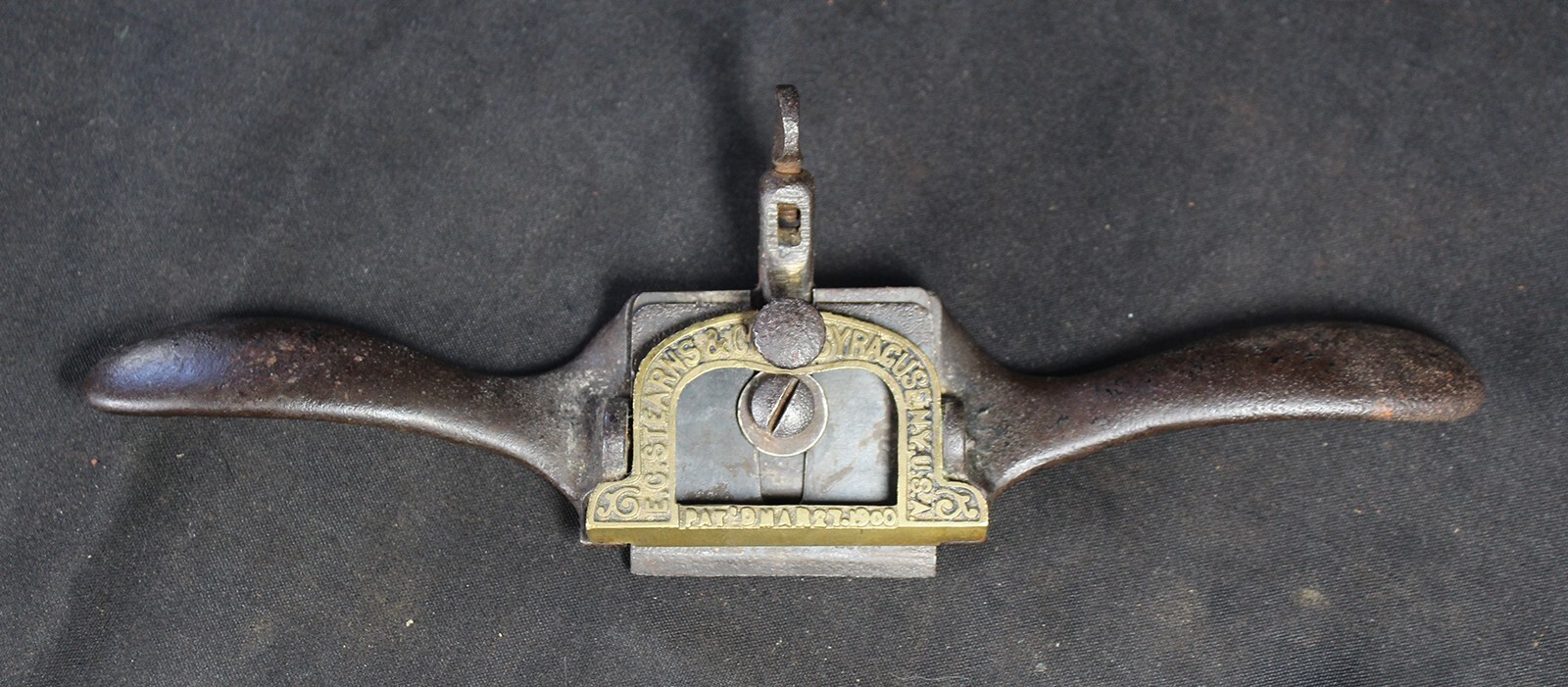 Antique E.C. Stearns No. 13 Flexible Sole Brass Clamp Spokeshave Spoke Shave