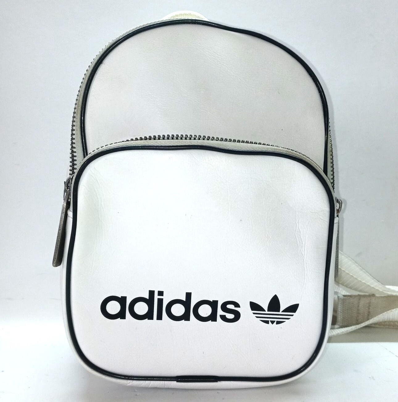 Adidas Originals Santiago Mini Backpack In White Faux… Gem
