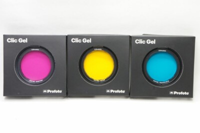 Profoto Clic Gel 3-piece set Rose Pink, Yellow, Peacock Blue w/ Box #241118l