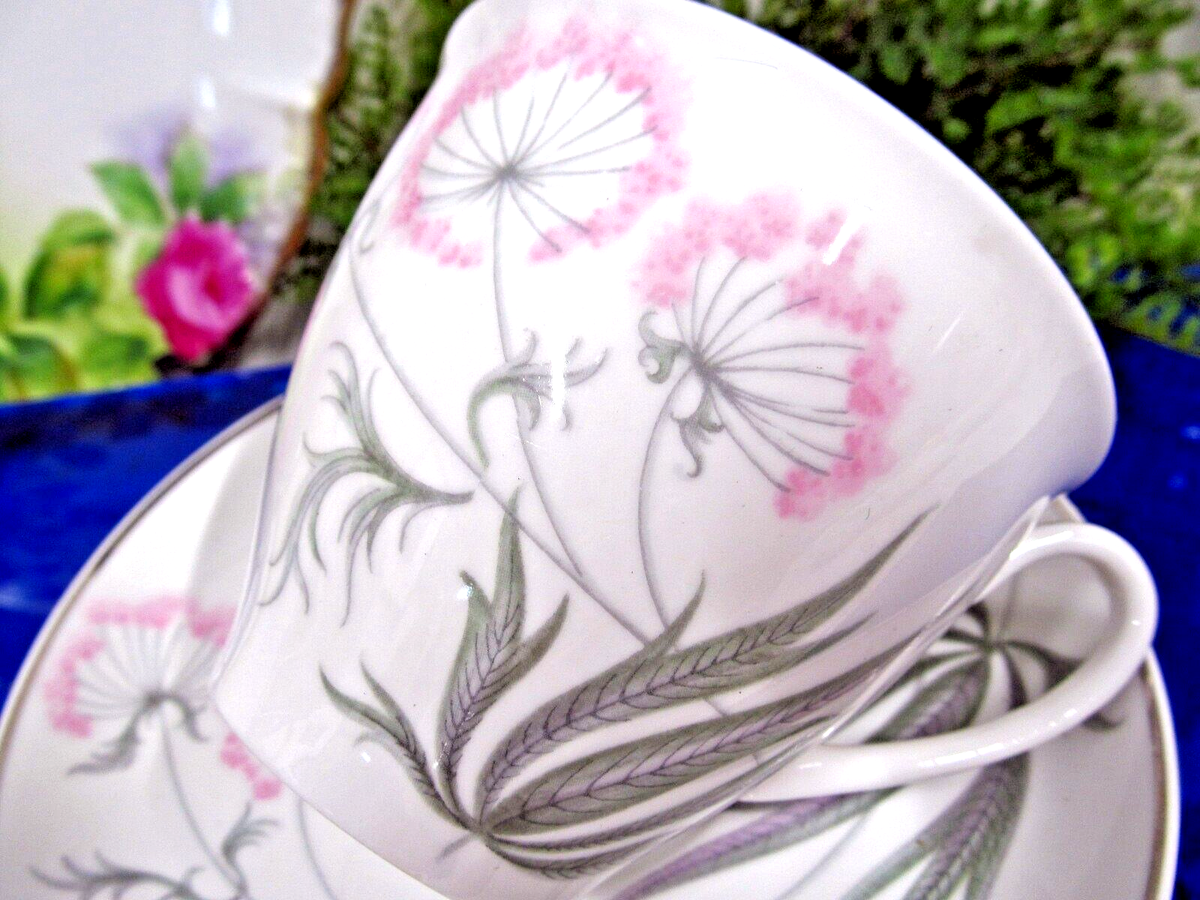 shelley花柄 蓋付きボウルアンティーク Shelley cup & saucer Pastoral pattern teacup pink and platinum