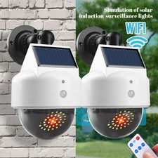 Solar Power Dummy Security Camera Fake Waterproof Outdoor LED Surveillance Light