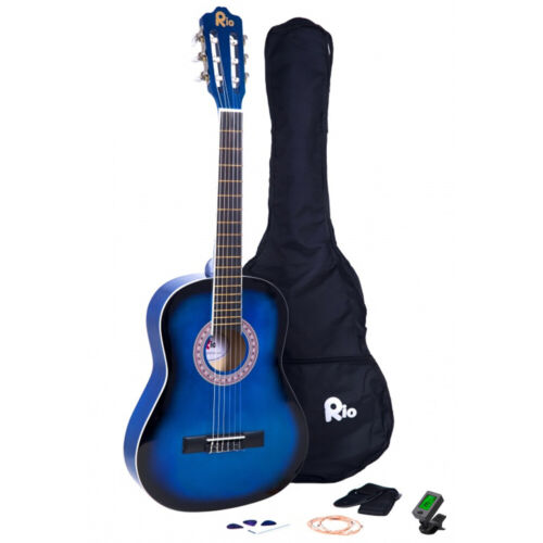 Paquete de guitarra acústica Rio 41"" o 39"" para principiantes estudiantes adultos 4/4 paquete inicial - Imagen 8 de 82