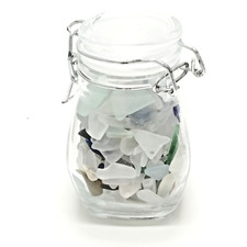 Tumbled Glass / Vase Filler in a Swing Top Candy Jar H  3.5 in. plus 5.7 oz of