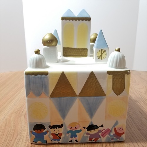 Rare Disney It's a Small World Castle Cookie Jar Ceramic With Lid Decorative - Picture 2 of 24