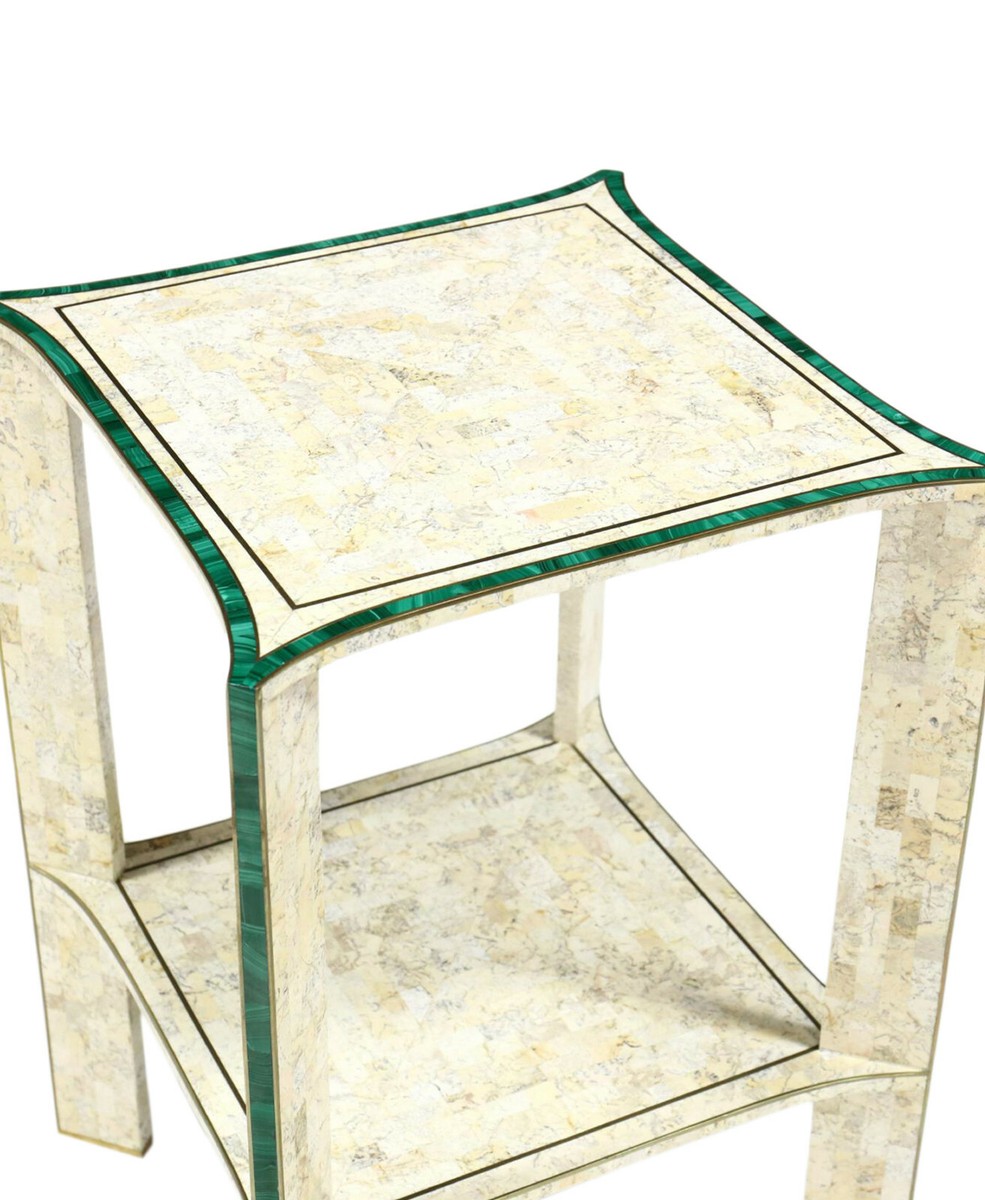 Maitland Smith Tessellated Stone and Malachite Side Table | eBay