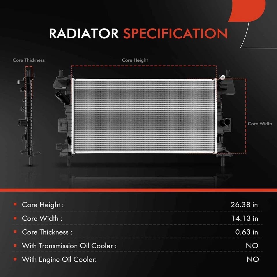 Conjunto de radiador de refrigerante A-Premium compatible con Ford Focus 2012-2018 Foto 2 de 4