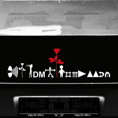 Depeche Mode Tour Motive Set weiß / rot Aufkleber Tattoo Auto Heck Deko Folie