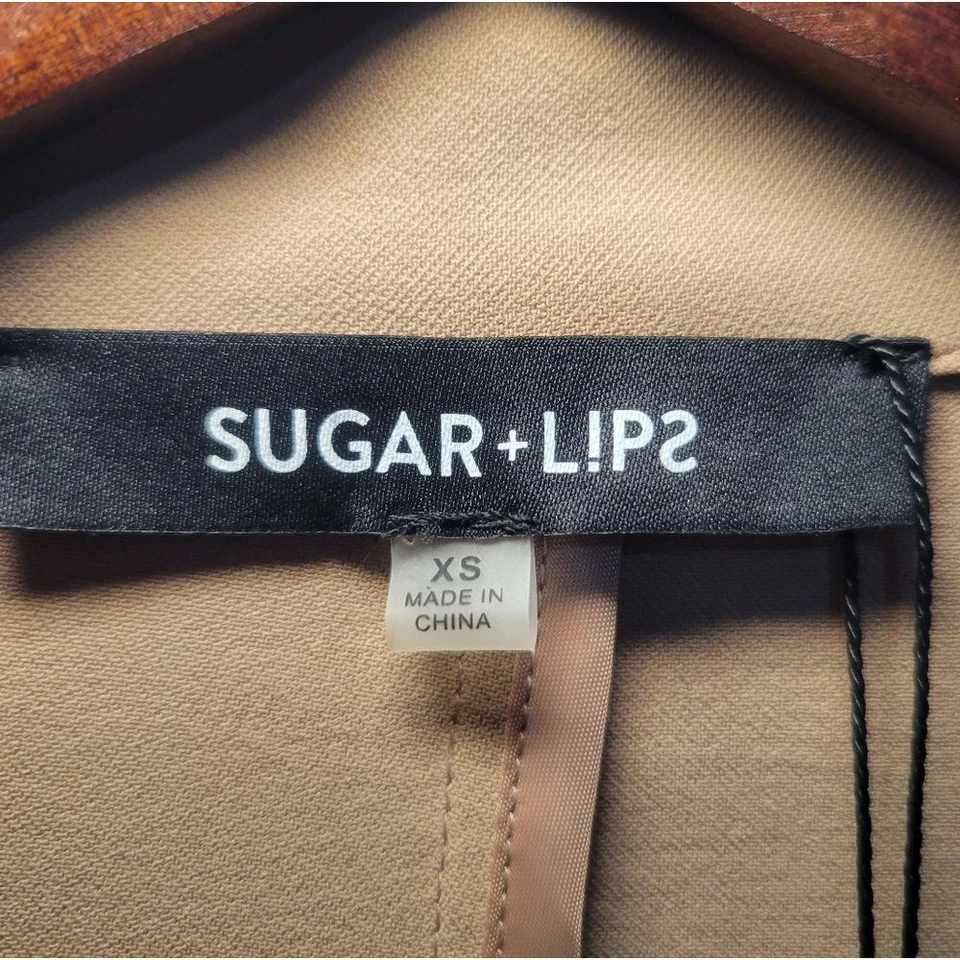 Sugar & Lips Lisa Lightweight Blazer Womens Size XS Taupe/Tan Oversized NWT - Image 4 of 4