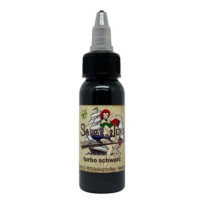 Sailor Jerry Tattoofarbe Turbo Schwarz 30ml Tattoo Farbe Tätowierfarbe Ink Black