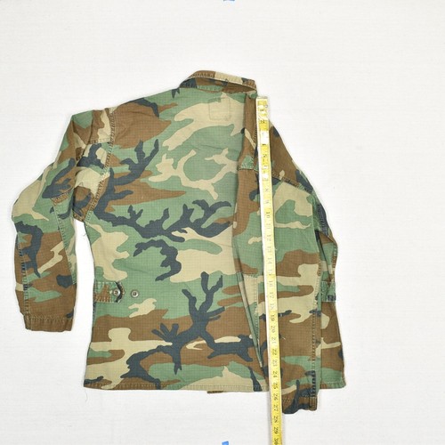Army Men's Military Jacket Woodland Camo Cotton Size Medium Short VTG USMC - Picture 6 of 8