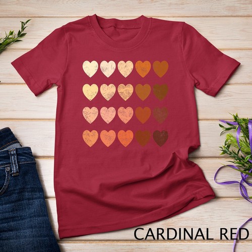 Camiseta Unisex Melanin Hearts Vintage Día de San Valentín Regalo Envejecido BLM - Imagen 2 de 15