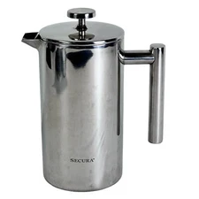 Secura French Press 304 Stainless Steel Insulated Coffee Maker Great Condition!