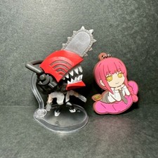 C138 Denji Makima Chainsaw Man Japanese Mini Figure 2.5" Rubber Keychains 2"