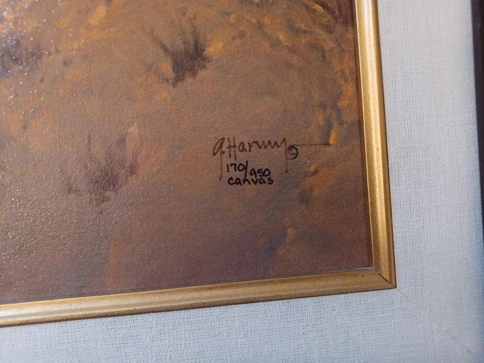 Pintura de G. Harvey / Firmada / Numerada / Certificado de autenticidad / Cuando los vaqueros no cambian / 1995 Foto 4 de 4