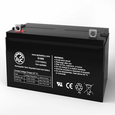 AJC Battery 12 Volt 100Ah 12V 100Ah Sealed Lead Acid Replacement Battery