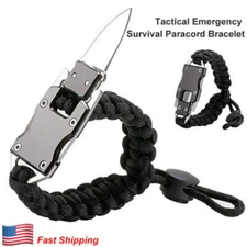 Black Tactical Knife Bracelet Wilderness Survival Self-Protection Portable Gear