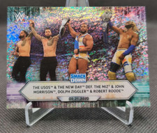 2021 Topps WWE Foilboard #21 The Usos & The New Day def. The Miz & John Morrison