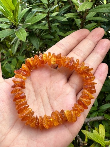 Grade A++ Bernstein Kristall Chips Armband 8-12mm, Echt Kristall Bernstein Armbänder - Bild 3 von 12