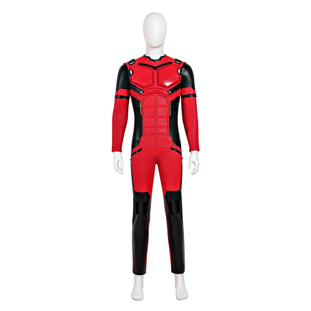 Deadpool 3 Wade Wilson Red Leather Jumpsuit Outfits Halloween Costume Cosplay image 5