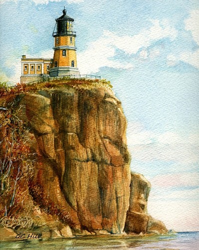 Impresiones artísticas en acuarela mate Split Rock Lighthouse Lake Superior Minnesota - Imagen 2 de 2